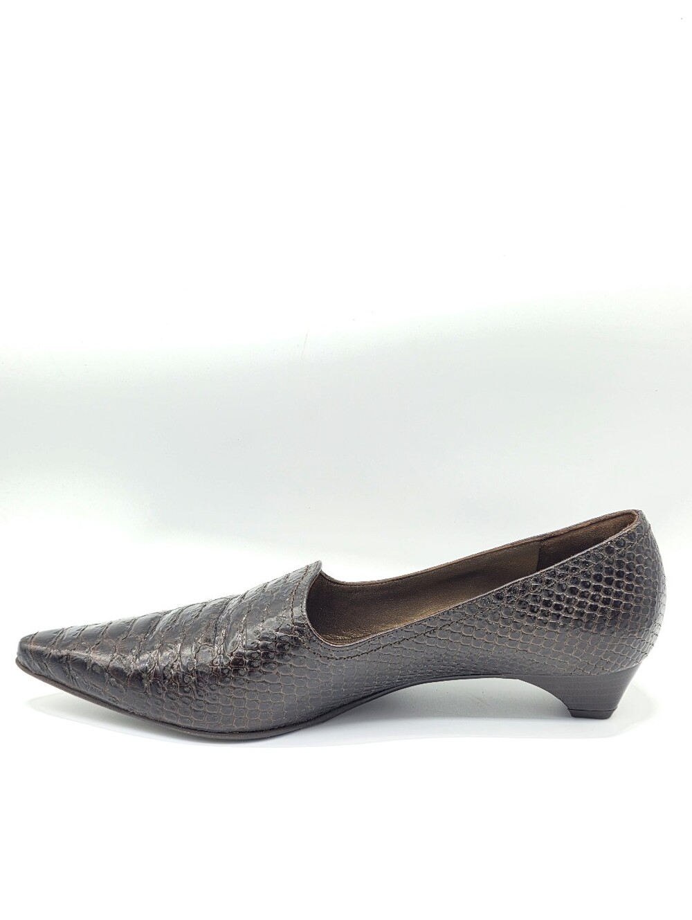 Vintage Peter Kaiser Genuine Snakeskin Low Heels | Size 8 Dark Academia Indie - Picture 2 of 16